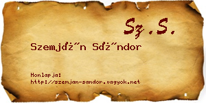 Szemján Sándor névjegykártya