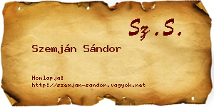 Szemján Sándor névjegykártya