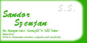 sandor szemjan business card